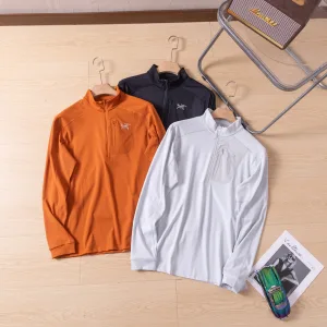 Luxury Archaeopteryx Long-Sleeved Shirts Orange Cotton Wool Polyester Spandex Quick-Drying Suitable For Outdoor Sports Running Style Spring Autumn Winter Early