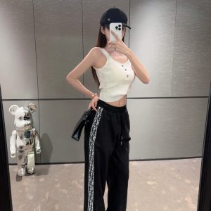 Luxury Designer Dior Acetate Casual Pants