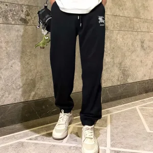 Super Clone AAA Burberry Sweatpants Red Double-Sided Fabric Winter
