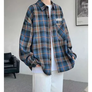 Designer Vans Long-Sleeved Shirt Red Wool