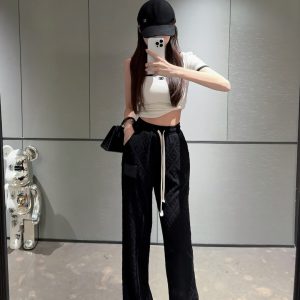 High Quality Fendi Jacquard Casual Pants