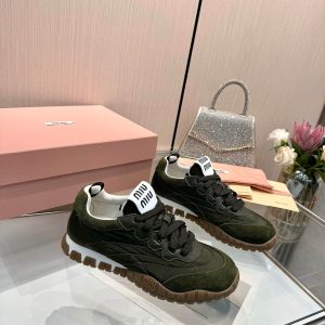 Designer Miu Miu Canvas Sneakers For Spring