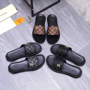 Aaa Louis Vuitton Faux Leather Slippers