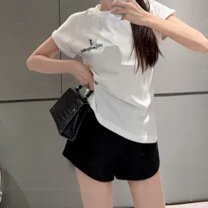 Designer Luxury Saint Laurent Velvet Short-Sleeved Shirts