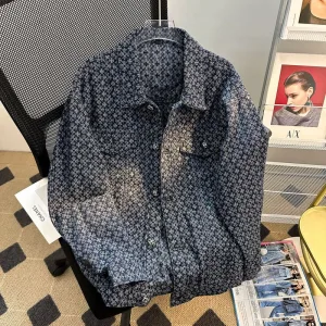 High Quality Chrome Hearts Long-Sleeved Shirt Red Cotton Jacquard