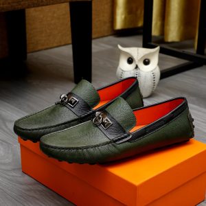 Luxury Hermès Cowhide Leather Shoes