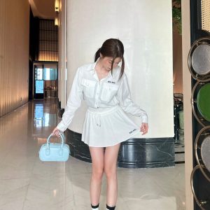 Aaa Miu Miu Cotton Long-Sleeved Shirt For Summer