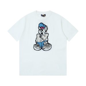 Luxury Louis Vuitton Knit Fabric Short-Sleeved T-Shirt