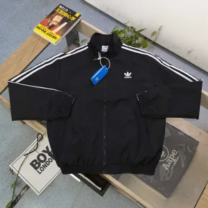 Luxury High Quality Adidas Coat Red Woven Fabric
