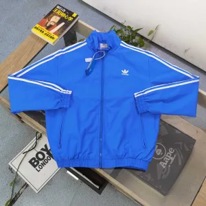 High Quality Adidas Coat Red Woven Fabric