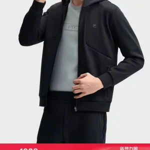Luxury Fila Jacket Red Professional Outdoor Vibe Spring Autumn Slim Fit 3D Logo