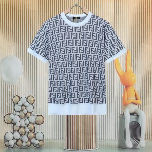Luxury High Quality Fendi Breathable Fabric Short-Sleeved T-Shirt