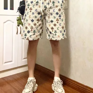 Super Clone AAA Chrome Hearts Shorts Red Jacquard Summer