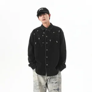 AAA Chrome Hearts Shirts Red Denim Spring Autumn