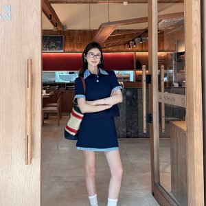 Luxury Miu Miu Plaid Short-Sleeved Shirt