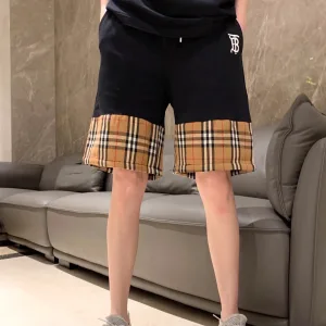 Luxury Burberry Shorts Red Cotton Pure Double-Sided Fabric Premium Quality Patch Plaid Patchwork
