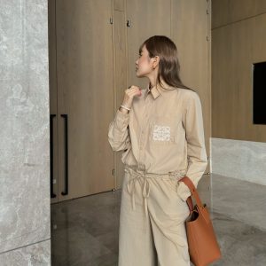 Designer Loewe Cotton Long-Sleeved Shirt