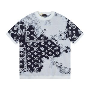 Luxury Louis Vuitton Jacquard Short-Sleeved Shirts