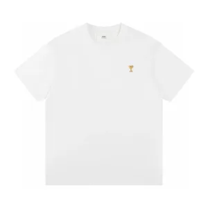 Super Clone Ami Short Sleeves Red Cotton Long-Staple Spring Patch