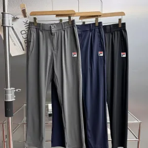 Reps Fila Trousers Red Nylon Woven Fabric Soft And Smooth To The Touch Unrestricted Movement Quick-Drying Lightweight Outdoor Summer Embroidery Side Pockets
