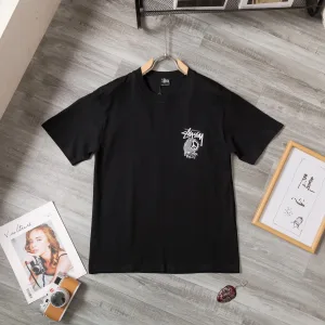 Super Clone Stussy Short-Sleeved Shirt Green Cotton Pure Easy To Match Streetwear Skateboarding