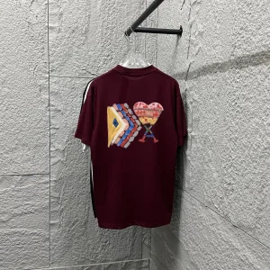Luxury Ami Short-Sleeved T-Shirt Red Cotton Spring Summer