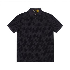 High Quality Luxury Fendi Breathable Fabric Short-Sleeved Polo Shirt