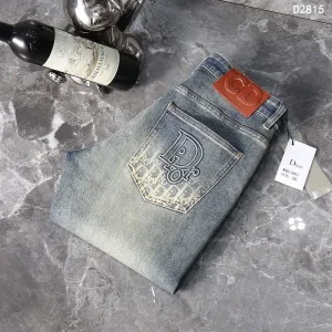 Designer Dior Jeans Red Denim Winter Slim Fit