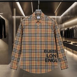 High Quality Luxury Burberry Plaid Long-Sleeved Shirt