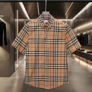 Aaa Designer Burberry Cotton Short-Sleeved Shirt