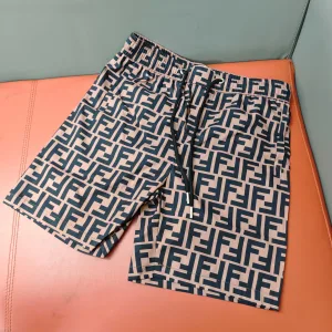 High Quality Fendi Quick-Drying Pants Ash Woven Fabric Jacquard Urban Style Spring Summer