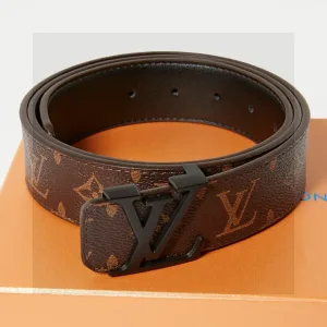 Luxury Designer Louis Vuitton Belt Brown Genuine Leather Split