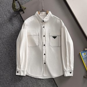 High Quality Prada Cotton Long-Sleeved Shirt
