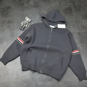 Luxury AAA Thom Browne Outerwear Red Jacquard Spring Autumn Winter