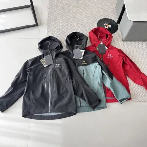AAA Archaeopteryx Jacket Red Gore-Tex Rayon Spring Embroidery Zippered Pocket