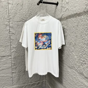 High Quality Hermes Short-Sleeved T-Shirt Black Cotton Spring Summer