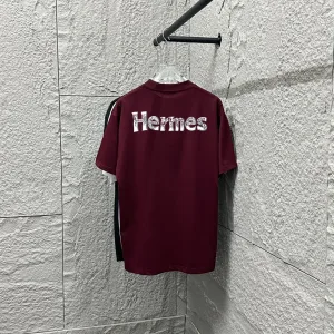 AAA Hermes Short-Sleeved T-Shirt Red Cotton Spring Summer