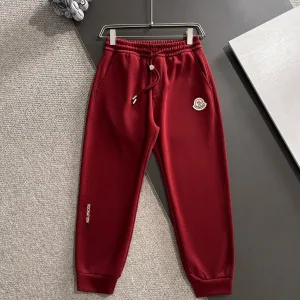 Super Clone Designer Moncler Pants Red Wool Autumn Embroidery
