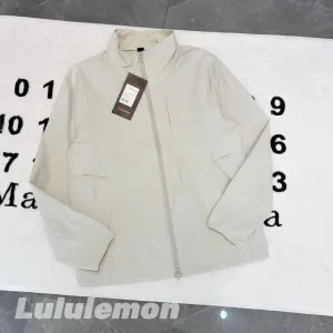 AAA Lululemon Jacket Red Wrinkled Fabric Zippered Pocket