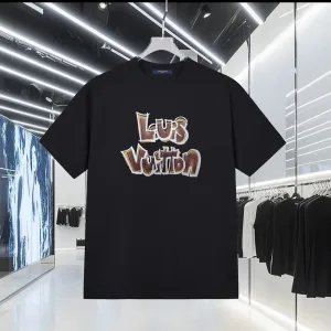 Super Clone AAA Louis Vuitton Short-Sleeved T-Shirt Ash Cotton