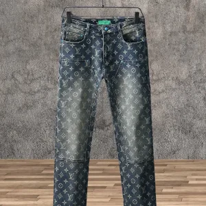 Super Clone High Quality Louis Vuitton Jeans Red Cotton Denim Autumn