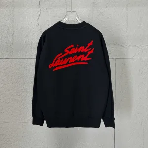 Super Clone Saint Laurent Long-Sleeved Black Autumn Winter Early Embroidery 3D