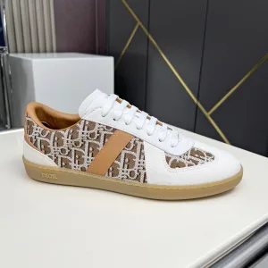 Luxury Dior Sneakers Ash Silk Top-Grain Cowhide Pu Outsole Tpu Autumn