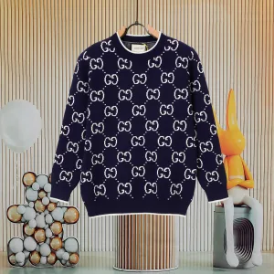 Reps Gucci Sweater Red Wool Jacquard Quilted Pattern