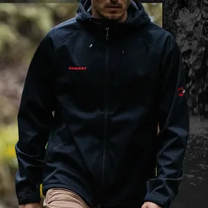 Designer Mammut Outerwear Red Softshell Fabric Fleece