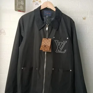 Super Clone Louis Vuitton Outerwear Black Corduroy Spring Autumn Embroidery