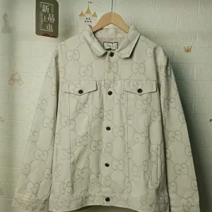 Designer Reps Gucci Outerwear White Down Jacquard Denim Sophistication