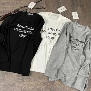 Luxury Acne Studios Long Sleeves Ash Cotton Pure Autumn