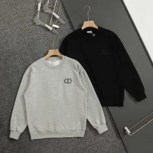 Super Clone AAA Dior Sweatshirt Red Cotton Long-Staple Autumn Winter Embroidery 3D