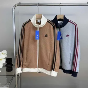 Reps Super Clone Adidas Outerwear Red Jacquard Autumn Winter Early